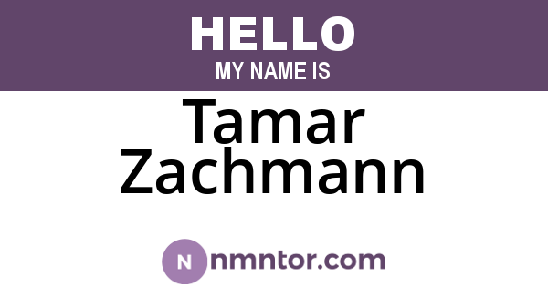 Tamar Zachmann