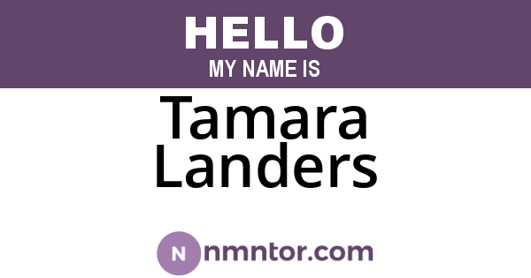 Tamara Landers