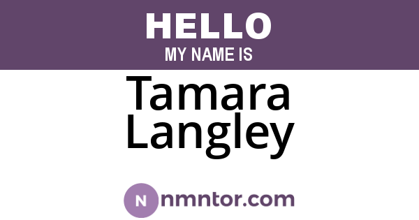 Tamara Langley