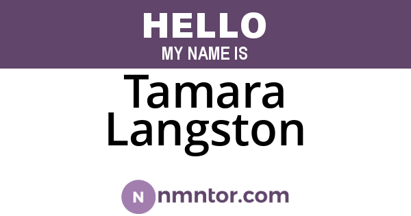 Tamara Langston