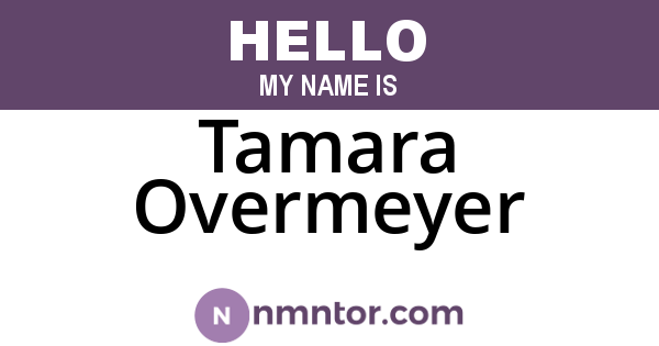 Tamara Overmeyer