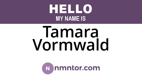 Tamara Vormwald