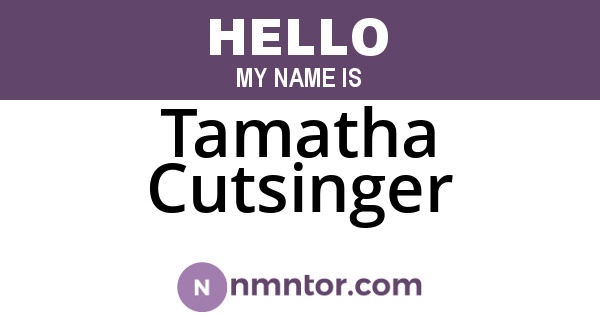 Tamatha Cutsinger