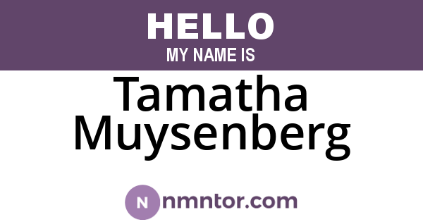 Tamatha Muysenberg