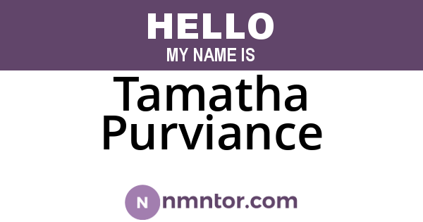 Tamatha Purviance