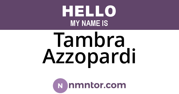 Tambra Azzopardi
