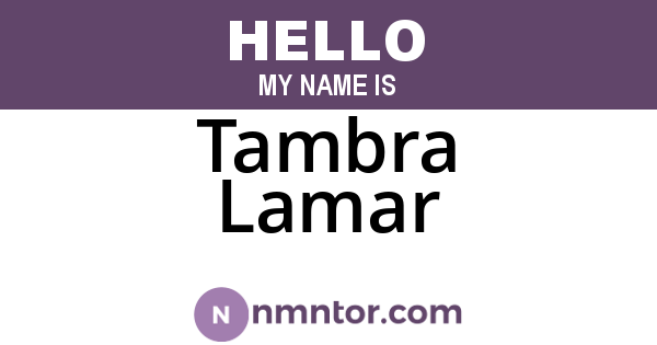 Tambra Lamar