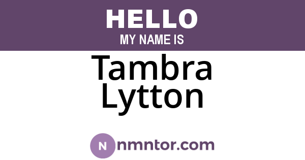Tambra Lytton