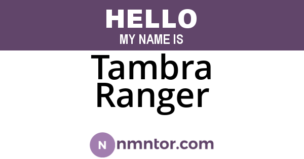 Tambra Ranger