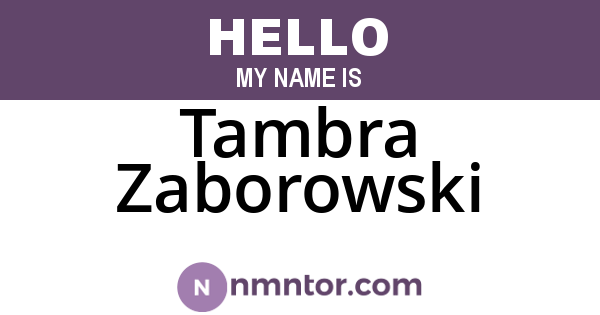 Tambra Zaborowski