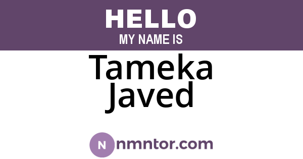 Tameka Javed