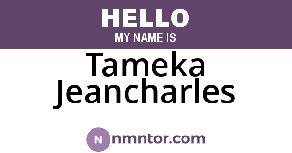 Tameka Jeancharles