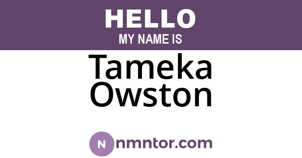 Tameka Owston