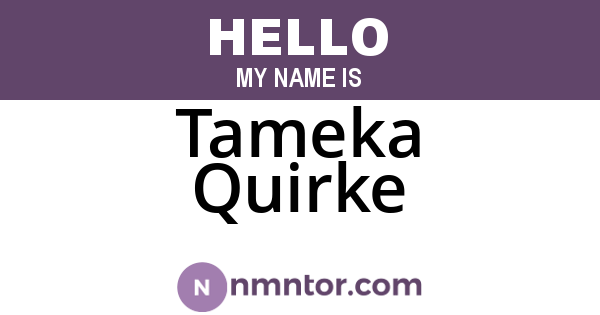 Tameka Quirke