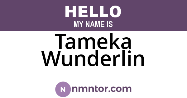 Tameka Wunderlin