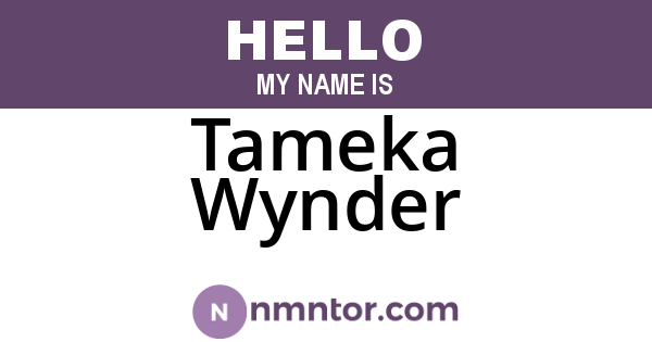 Tameka Wynder