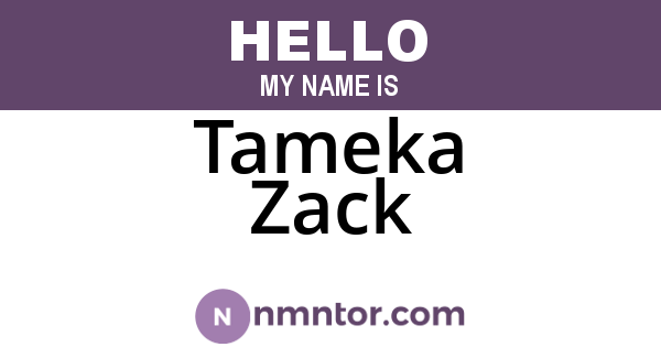 Tameka Zack