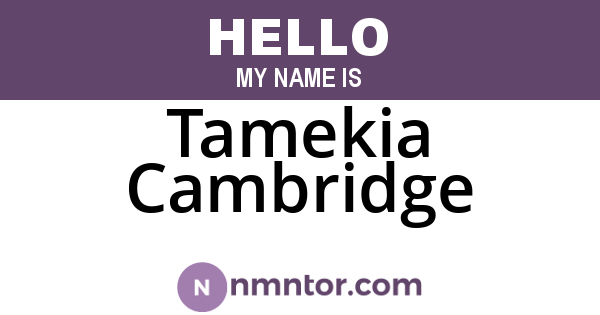 Tamekia Cambridge