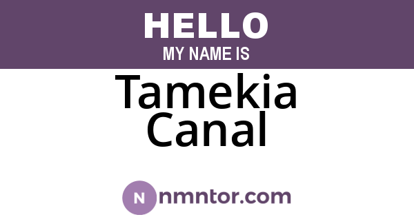 Tamekia Canal