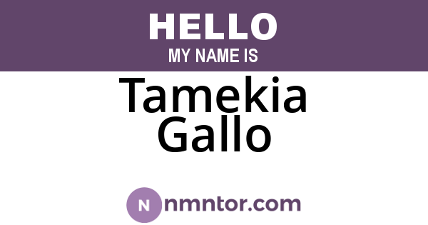 Tamekia Gallo