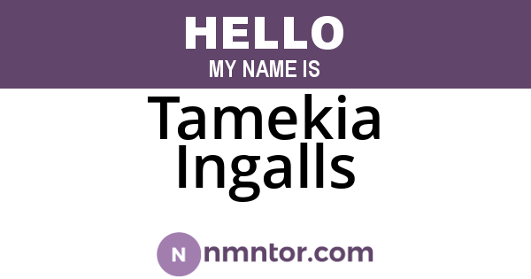 Tamekia Ingalls