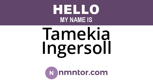 Tamekia Ingersoll