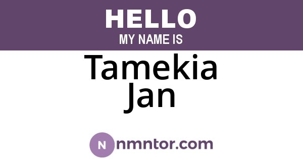 Tamekia Jan