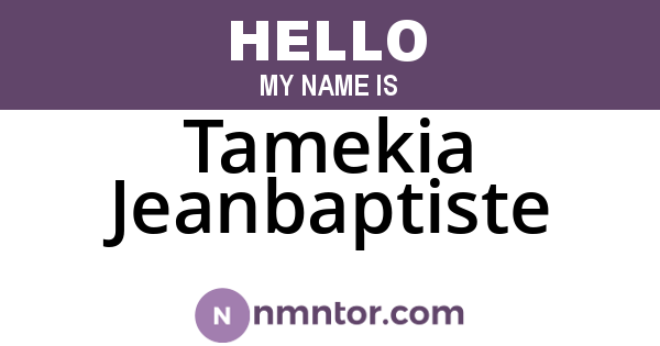 Tamekia Jeanbaptiste
