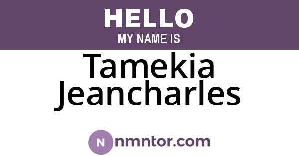 Tamekia Jeancharles