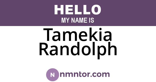 Tamekia Randolph