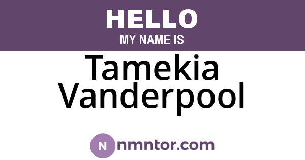 Tamekia Vanderpool