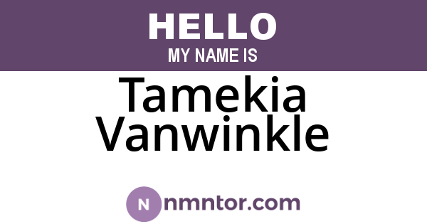 Tamekia Vanwinkle