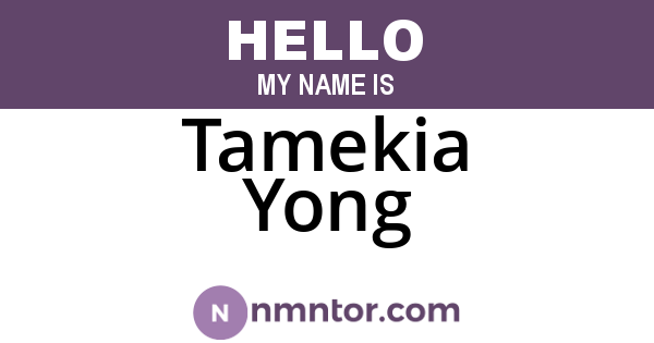 Tamekia Yong