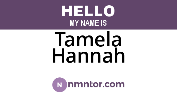 Tamela Hannah