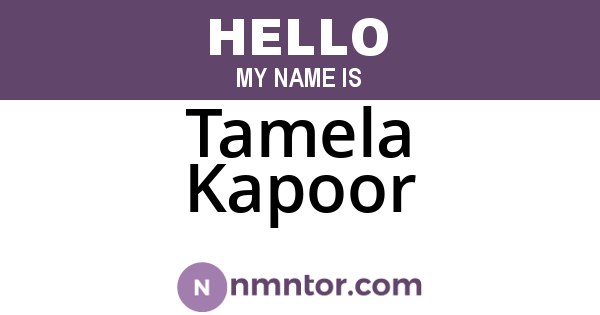 Tamela Kapoor