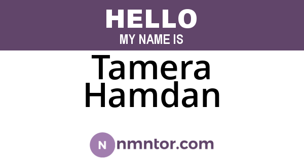 Tamera Hamdan
