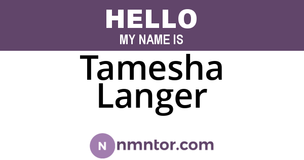 Tamesha Langer