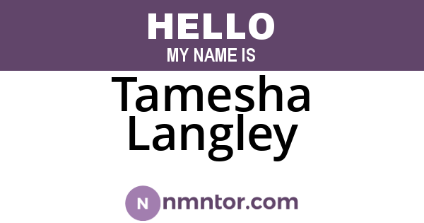 Tamesha Langley