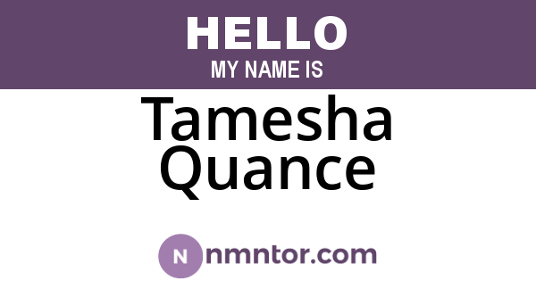 Tamesha Quance