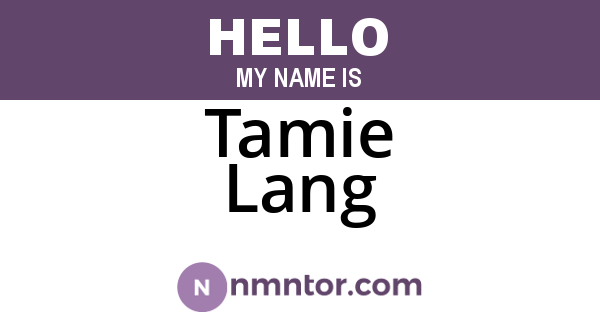 Tamie Lang