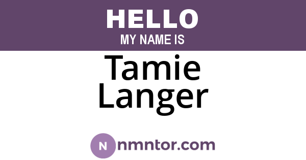 Tamie Langer