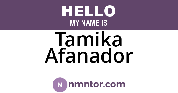 Tamika Afanador