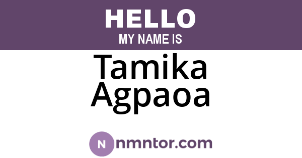 Tamika Agpaoa