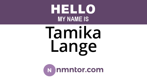 Tamika Lange