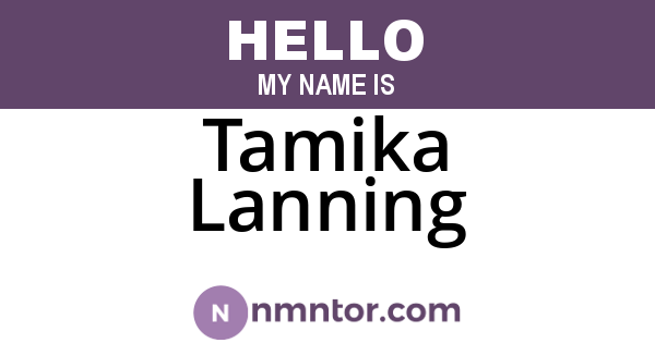 Tamika Lanning