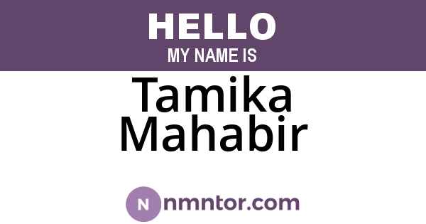 Tamika Mahabir