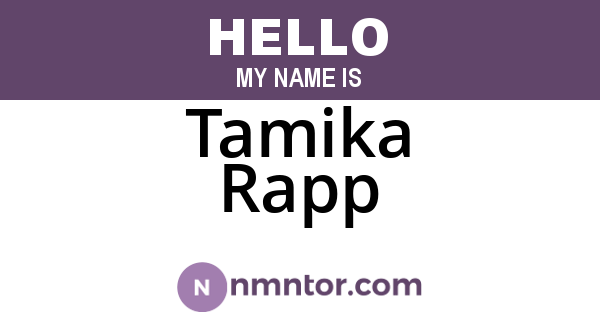 Tamika Rapp