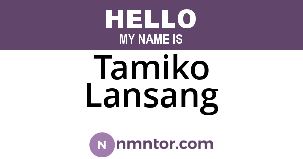 Tamiko Lansang