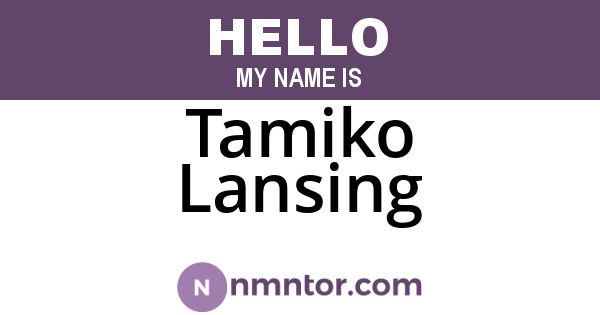 Tamiko Lansing