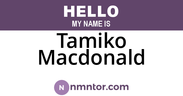 Tamiko Macdonald